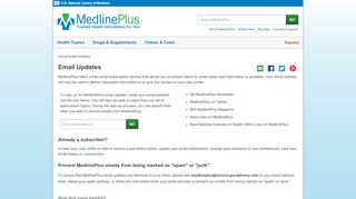 
                            8. Email Updates: MedlinePlus