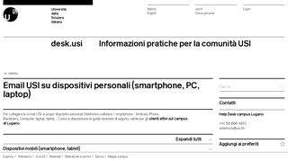 
                            2. Email USI su dispositivi personali (smartphone, PC, laptop) | USI Desk
