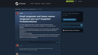 
                            8. Email vergessen und steam namen vergessen was nun? Doppelter ...