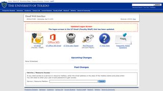 
                            2. Email web interface - The University of Toledo :