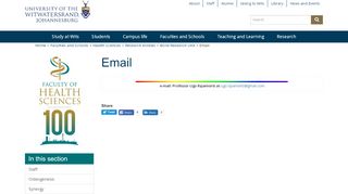 
                            5. Email - Wits University