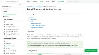 
                            3. Email/Password Authentication — MongoDB Stitch