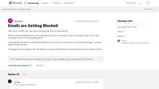 
                            13. Emails are Getting Blocked - Microsoft Community