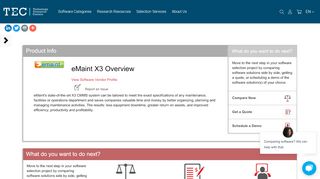 
                            9. eMaint X3 - Technology Evaluation Centers