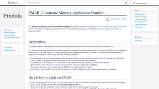 
                            2. EMAP - Electronic Ministry Application Platform - Pindula