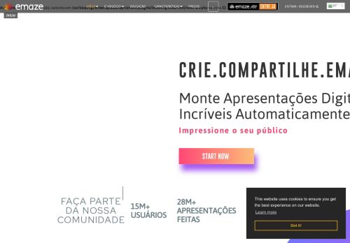 
                            2. Emaze - Crie e compartilhe apresentações incríveis, sites e mais