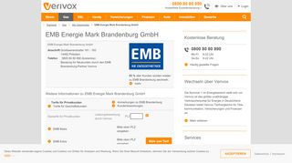 
                            11. EMB Brandenburg (Gastarife und Gaspreise) - Verivox