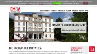 
                            12. EMBA Partner: Die Hochschule Mittweida (Sachsen)