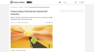 
                            10. Embarcardero hinkt bei der Android-API hinterher | heise online