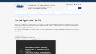 
                            6. Embark Application for IEA | Fulbright Scholar Program