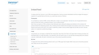 
                            2. Embed Feed · Yammer Developer Site