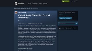 
                            12. Embed Group Discussion Forum in Wordpress :: Help and Tips - Steam ...