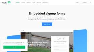 
                            2. Embed Sign Up Form to your Website - MailerLite