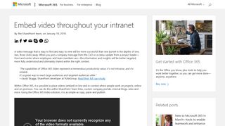 
                            10. Embed video throughout your intranet - Microsoft 365 Blog