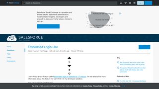 
                            13. Embedded Login Use - Salesforce Stack Exchange