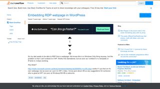 
                            8. Embedding RDP webpage in WordPress - Stack Overflow