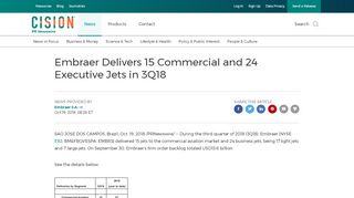 
                            11. Embraer Delivers 15 Commercial and 24 Executive Jets in 3Q18