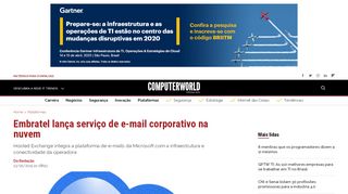 
                            8. Embratel lança serviço de e-mail corporativo na nuvem | Computerworld