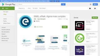 
                            11. EMEL ePark. Agora mais simples – Aplicações no Google Play