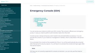 
                            6. Emergency Console (SSH) — Gandi Documentation documentation