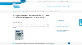 
                            7. Emergency credit | Electric Ireland Help