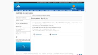
                            2. Emergency Services | Citibank India