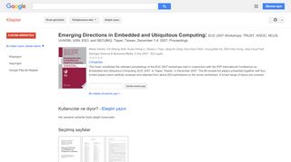 
                            8. Emerging Directions in Embedded and Ubiquitous Computing: EUC 2007 ...