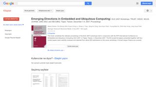 
                            6. Emerging Directions in Embedded and Ubiquitous Computing: EUC 2007 ...