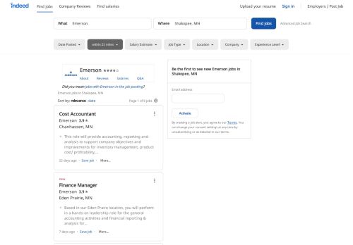 
                            11. Emerson Jobs, Employment in Shakopee, MN | Indeed.com