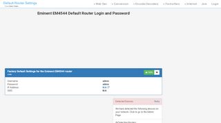 
                            6. Eminent EM4544 Default Router Login and Password - Clean CSS