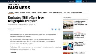 
                            7. Emirates NBD offers free telegraphic transfer - Gulf News