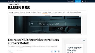 
                            10. Emirates NBD Securities introduces eBrokerMobile - Gulf News