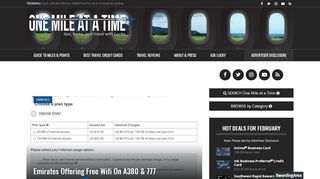 
                            9. Emirates Offering Free Wifi On A380 & 777 - One Mile at a Time
