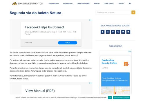 
                            5. Emita a segunda via do BOLETO NATURA. Fácil e rápido!