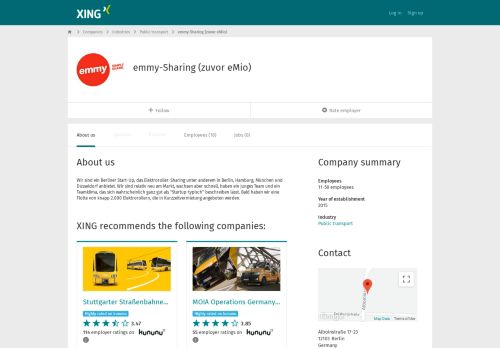 
                            13. emmy-Sharing (zuvor eMio) als Arbeitgeber | XING Unternehmen