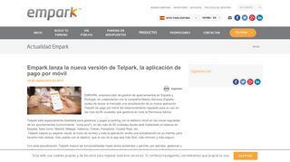 
                            6. Empark lanza la nueva versión de Telpark, la aplicación de pago por ...