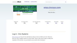 
                            13. Emp.cincsys.com website. Log in - Cinc Systems.