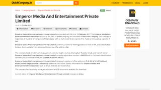 
                            11. Emperor Media And Entertainment Private Limited - | QuickCompany