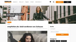 
                            9. empfohlen.de: Geld verdienen von Zuhause | NEBENJOB-ZENTRALE