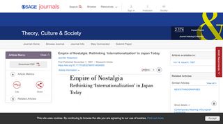 
                            12. Empire of Nostalgia: Rethinking `Internationalization' in Japan Today ...