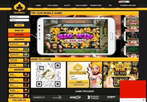 
                            4. EMPIRE777: Asia Best Mobile Casino with No Download