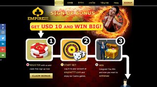 
                            9. Empire777 Promotion- Sign Up Bonus