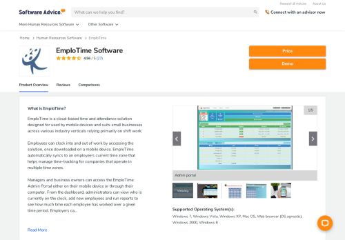 
                            6. EmploTime Software - 2019 Reviews, Free Demo & Pricing