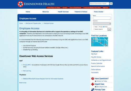 
                            9. Employee Access - Eisenhower Health