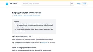 
                            3. Employee access to My Payroll - Xero Central