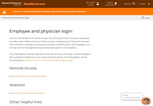 
                            3. Employee and physician login | Edward-Elmhurst Health