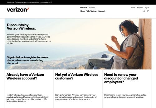 
                            2. Employee discount - Verizon Wireless