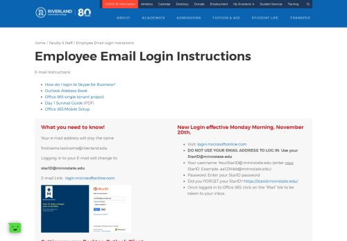 
                            8. Employee Email Login Instructions - Riverland