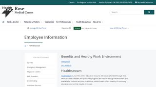 
                            11. Employee Information | Rose Medical Center