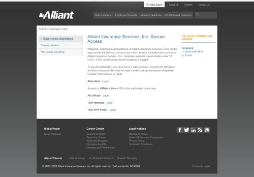 
                            11. Employee Login - Alliant Insurance Services, Inc.